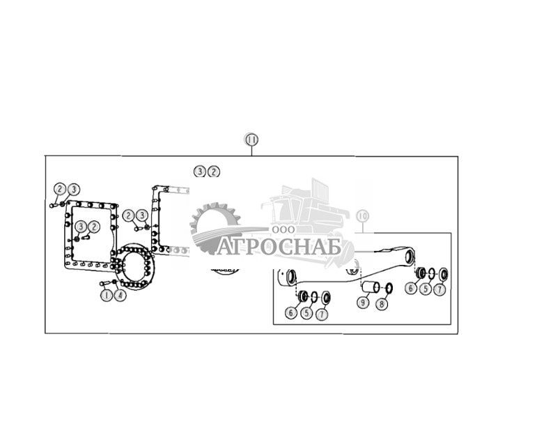 Пов. шкворень и расп. втулки главн. перед., пол. компл. удлин. попер. (все гидр. бульд.) Пов. шкворень и расп. втулки главн. перед., пол. компл. удлин. попер. (все гидр. бульд.) - ST26230 29.jpg